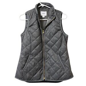 Old Navy Women‎ Size XS Quilted Puffer Vest Sleeveless Full Zip Jacket Gold Zip